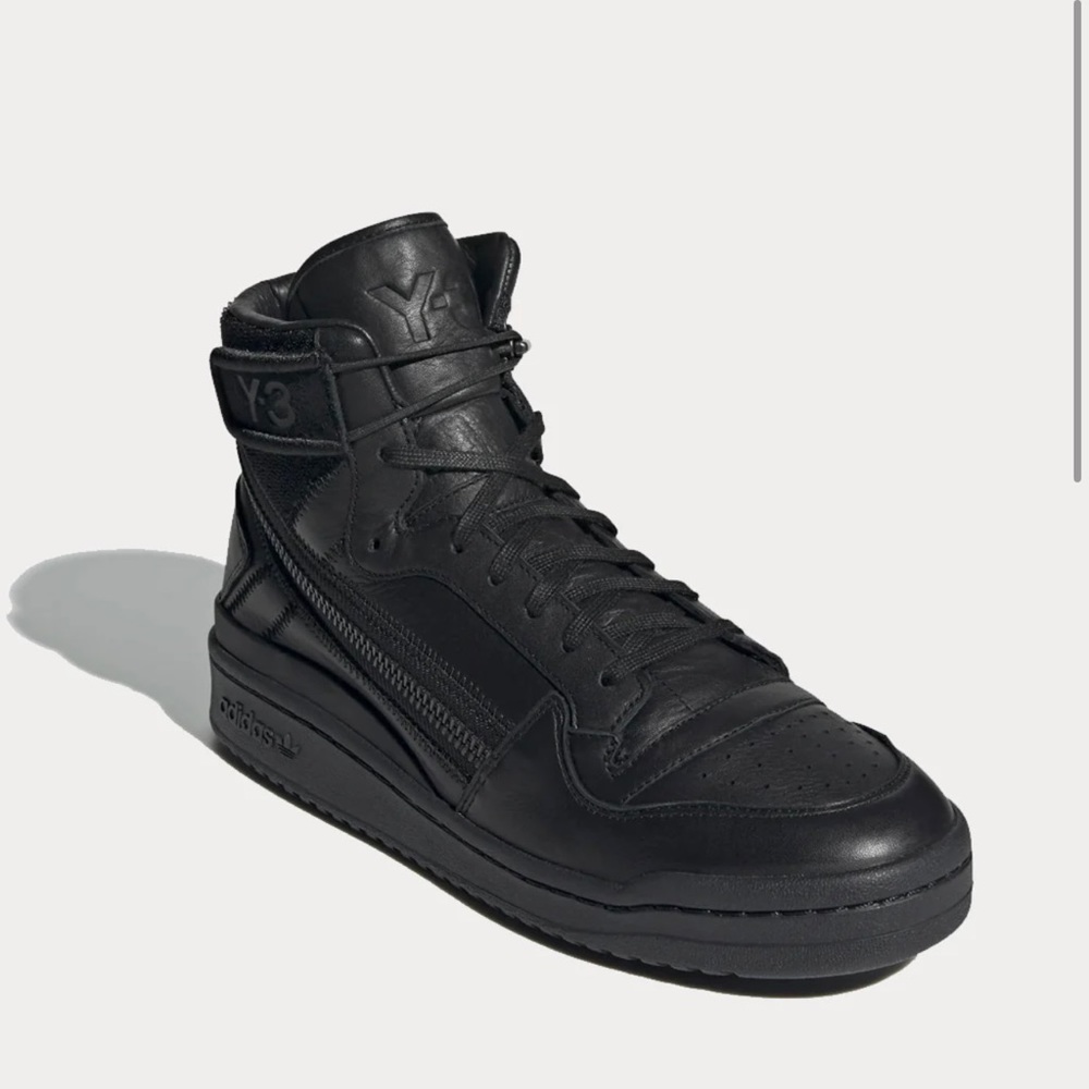 RARE - Y-3 By Adidas, Forum Hi OG Black High Top Sneakers New!